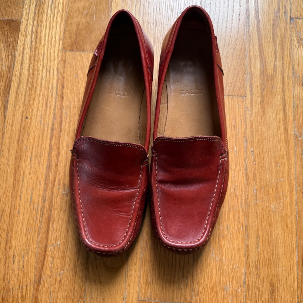 Bally Dera Italy Leather Driving Loafers‎ Moccasins Cognac Womens EU 37.5 US 7